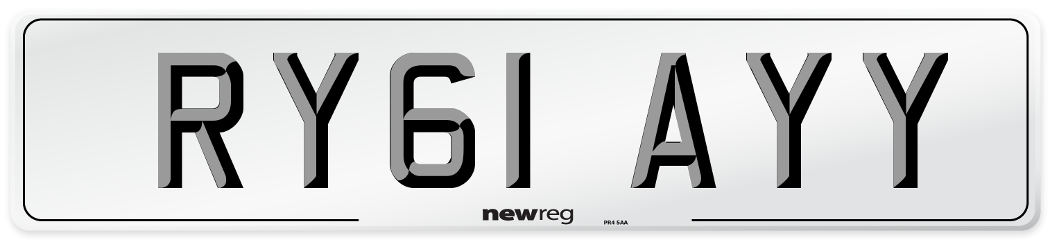RY61 AYY Number Plate from New Reg